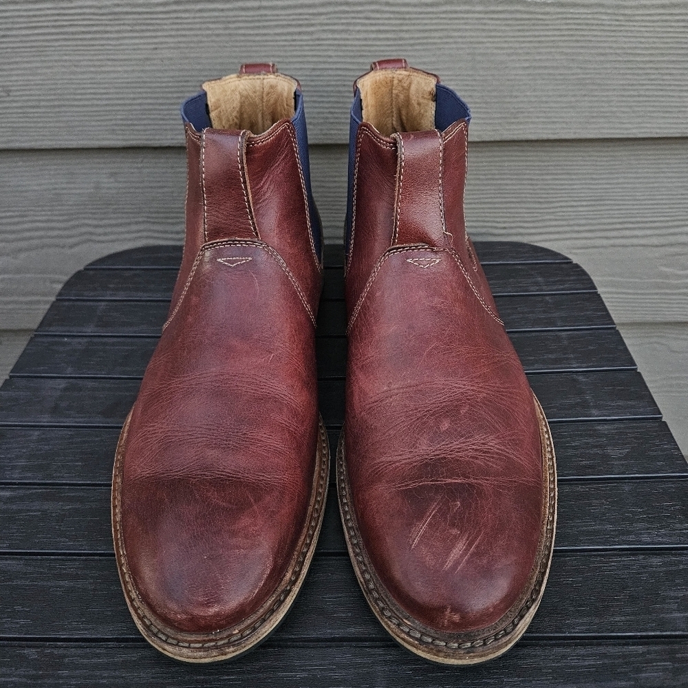 Florsheim Cabin Gore Boot In Chestnut Brown Pull On Leather Shoes Mens Size 10 D - Picture 4 of 16